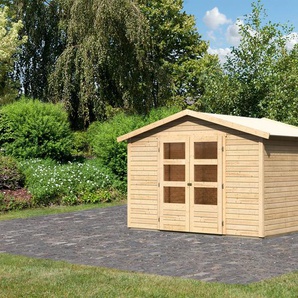 Gartenhaus KARIBU »Carlberg 4« Gartenhäuser Gr. ohne Fußboden, ohne Dacheindeckung, beige (naturbelassen) Gartenhäuser aus Holz naturbelassen, anthrazit oder terragrau