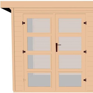 Gartenhaus WEKA 321 A Gr.4, natur, 19 mm, Anbau 115 cm Gartenhäuser Gr. Fußboden im Gartenhaus, ohne Rück- und Seitenwand, ohne Dacheindeckung, beige (naturbelassen) Gartenhäuser aus Holz