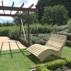 Gartenliege 100cm(Lärche) Sonnenliege Relaxliege EXTRA HOCH 58cm