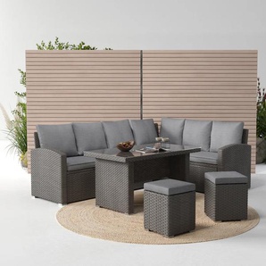 Gartenlounge-Set KONIFERA London Sitzmöbel-Sets grau inkl. Schutzhülle, Aluminium, Polyrattan