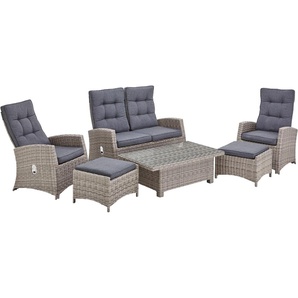 Gartenlounge-Set KONIFERA Monaco Sitzmöbel-Sets grau höhenverstellbarer Tisch 43,5 - 66,5 cm Bestseller