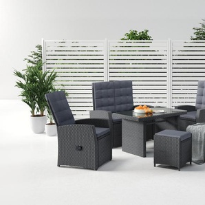 Gartenlounge-Set KONIFERA Paris Sitzmöbel-Sets grau Outdoor Möbel verstellbare Rückenlehne, Polyrattan, Aluminium Bestseller