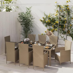 Gartenmöbel Leiser 9-tlg. Poly Rattan Sitzgruppe Gartengarnitur