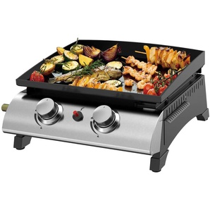 Gasgrill EL FUEGO Planchagrill Austin II Grills Gr. B/H/T: 46 cm x 24 cm x 48 cm, schwarz mit gusseiserner Planchaplatte