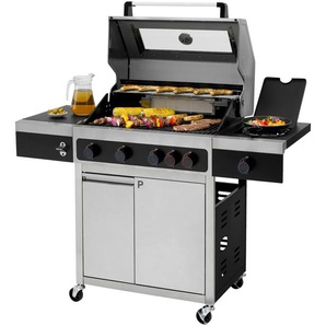 Gasgrill TEPRO Keansburg 4 Special Edition Grills Gr. B/H/T: 138cm x 118cm x 62cm, grau (schwarz/edelstahlfarben) BxTxH: 138x62x118 cm