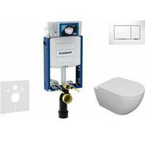 Geberit - Kombifix - Set Vorwandelement, wc Oudee und Softclose-Sitz, Betätigungsplatte Sigma30, weiß/Chrom SANI15CA3102