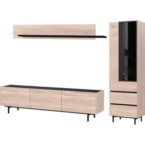 GERMANIA Wohnzimmer-Set Cantoria, (Set, 3-St), mit Lowboard, Wandboard, Vitrine, griffloses Design