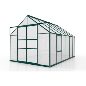 Xxxl Gewächshausbausatz Meridian 2 9900 HKP4mm, smaragd Set, Grün, Metall, Kunststoff, 257x231.8x383 cm, Gartenzubehör, Hochbeete