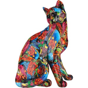 GILDE Dekofigur Figur Pop Art Katze (1 St), Dekoobjekt, Tierfigur, Höhe 29 cm, Wohnzimmer