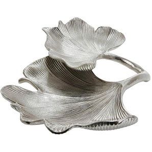 GILDE Dekoschale Schale Ginkgo Blatt, silber (1 St), silberfarben