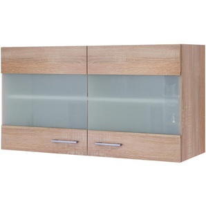 Glas-Hängeschrank Mol | holzfarben | 100 cm | 54,8 cm | 32 cm |