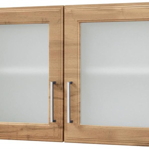 Glashängeschrank KOCHSTATION KS-Stockholm Schränke Gr. B/H/T: 100 cm x 57 cm x 34 cm, 2, grau (wotaneiche, grafit) hochwertige MDF-Fronten