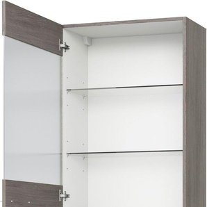 Glashängeschrank KOCHSTATION KS-Trea OG60-90 Schränke Gr. B/H/T: 60 cm x 90 cm x 35 cm, Türanschlag rechts, 1 St., grau (eichefarben grau) inklusive zwei Glaseinlegeböden, Breite 60 cm, Höhe 90 cm