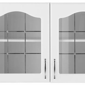 Glashängeschrank WIHO KÜCHEN Linz Schränke Gr. B/H/T: 100 cm x 56,5 cm x 35 cm, weiß (front: landhaus weiß, korpus: weiß) 100 cm breit, mit 2 Glastüren