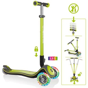 Globber Scooter Elite Deluxe Lights, Hellgrün, Limette, 28x84x56 cm, Outdoor Spielzeug, Kinderfahrzeuge