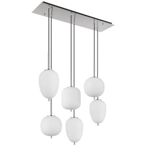 Globo Hängeleuchte Blacky I, Opal, Nickel, Metall, Glas, 34x120x80 cm, Lampen & Leuchten, Innenbeleuchtung, Hängelampen, Esstischlampen