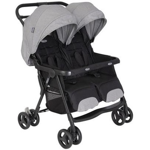 Graco Geschwisterwagen DuoRider, Grau, Schwarz, Textil, 70x78x102 cm, Feststellbremse, Fußstütze abklappbar, 5-Punkte-Gurt, für Babyschale geeignet, Kinderwagen, Geschwisterwagen & Zwillingswagen