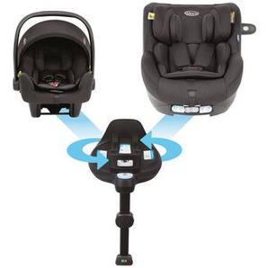 Graco Kindersitz-Set Snug Turn Bundle, Schwarz, Kunststoff, Textil, 66x43x58 cm, ECE R 129 i-Size, 5-Punkt-Gurtsystem, abnehmbarer und waschbarer Bezug, Gurtlängenverstellung, optimaler Aufprallschutz, schadstoffgeprüft, schnell leicht im Auto montierbar,