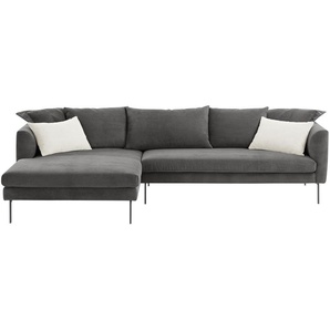 Gray & Jones Ecksofa aus Cord ¦ grau ¦ Maße (cm): B: 284 H: 85 T: 178