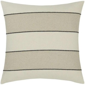 Gray & Jones Kissen Blockstreifen - beige - Materialmix - 45 cm | Möbel Kraft