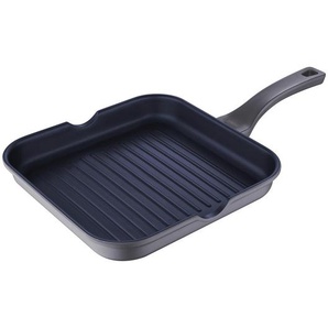 Xxxl Grillpfanne, Blau, Grau, Schwarz, Metall, Kunststoff, quadratisch, 28x28 cm, Lfgb, hitzebeständige Griffe, antihaftbeschichtet, ergonomischer Griff, Kochen, Pfannen, Grillpfannen