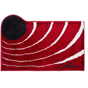 Grund Badteppich Colani 2, Rot, Textil, Wellen, rechteckig, 70x120 cm, Made in Europe, Oeko-Tex® Standard 100, rutschfest, Badtextilien, Badematten