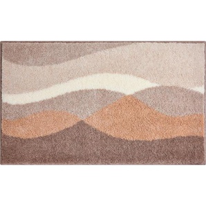 Grund Badteppich Hills, Taupe, Textil, Wellen, rechteckig, 70x120 cm, Oeko-Tex® Standard 100, Made in Europe, rutschfest, Badtextilien, Badematten