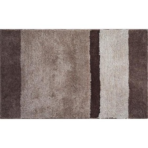 Grund Badteppich Room, Taupe, Textil, Streifen, rechteckig, 60x100 cm, Oeko-Tex® Standard 100, Made in Europe, für Fußbodenheizung geeignet, rutschfest, Badtextilien, Badematten