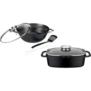 GSW Topf-Set Gourmet Granit Gusseisen, (Set, 4-tlg), Induktion