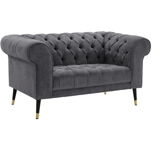 Chesterfield-Sofa GUIDO MARIA KRETSCHMER HOME & LIVING Tinnum Sofas Gr. B/H/T: 150cm x 77cm x 87cm, Struktur weich, grau