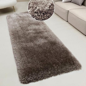 Guido Maria Kretschmer Home&Living Hochflor-Läufer Micro exclusiv Teppich, sehr hoher Flor, weich durch Mikrofaser, rechteckig, Höhe: 78 mm, weich, Microfaser, unifarben, Schlafzimmer, Wohnzimmer, Esszimmer