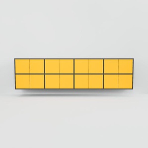 Hängeschrank Gelb - Moderner Wandschrank: Türen in Gelb - 300 x 79 x 47 cm, konfigurierbar