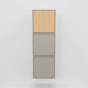 Hängeschrank Grau - Moderner Wandschrank: Türen in Grau - 41 x 117 x 34 cm, konfigurierbar