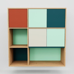 Hängeschrank Mint - Moderner Wandschrank: Türen in Mint - 115 x 117 x 34 cm, konfigurierbar