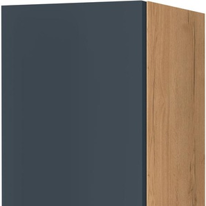 Hängeschrank NOBILIA Easytouch, Ausrichtung wählbar, vormontiert Schränke Gr. B/H/T: 30cm x 72cm x 37,2cm, Türanschlag links,, blau (front: lacklaminat fjordblau ultramatt, korpus: eiche sierra nachbildung) in drei Breiten: 30, 40 und 60 cm, mit