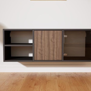 Hängeschrank Nussbaum - Moderner Wandschrank: Türen in Nussbaum - 118 x 40 x 34 cm, konfigurierbar