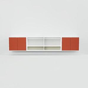 Hängeschrank Terrakotta - Moderner Wandschrank: Türen in Terrakotta - 300 x 60 x 34 cm, konfigurierbar