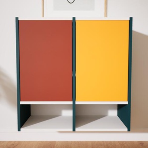 Hängeschrank Terrakotta - Moderner Wandschrank: Türen in Terrakotta - 79 x 79 x 34 cm, konfigurierbar