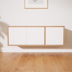 Hängeschrank Weiß - Moderner Wandschrank: Türen in Weiß - 115 x 40 x 34 cm, konfigurierbar