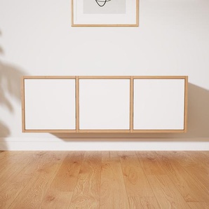 Hängeschrank Weiß - Moderner Wandschrank: Türen in Weiß - 118 x 40 x 34 cm, konfigurierbar