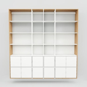 Hängeschrank Weiß - Moderner Wandschrank: Türen in Weiß - 228 x 232 x 34 cm, konfigurierbar