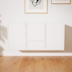 Hängeschrank Weiß - Wandschrank: Schubladen in Weiß & Türen in Weiß - 118 x 60 x 34 cm, konfigurierbar