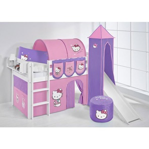 Halbhochbett Hello Kitty mit Textil-Set, 90 x 190 cm