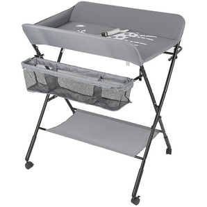 Haloyo - Wickeltisch Wickelauflage Kommode Mulde Unterlage klappbar Wickeln Baby Kind grau