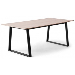 Hammel Furniture Esstisch Meza Designtisch mit Auszugsfunktion und 2 Einlegeplatten (1-St), rechteckige Tischplatte MDF, Trapez Metallgestell