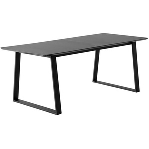 Hammel Furniture Esstisch Meza Designtisch mit Auszugsfunktion und 2 Einlegeplatten, abgerundete Tischplatte MDF, Trapez Metallgestell