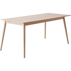 Hammel Furniture Esstisch Meza Designtisch mit Auszugsfunktion und 2 Einlegeplatten, bootsförmige Tischplatte MDF, Eiche Massivholzgestell