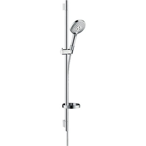 hansgrohe Brausegarnitur Raindance Select S, 3 Strahlart(en), Komplett-Set, 12cm, mit Duschstange 90cm und Seifenschale, chrom