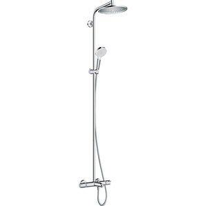 hansgrohe Duschsystem Crometta S, 1 Strahlart(en), Komplett-Set, 24cm, mit Wannenthermostat, chrom