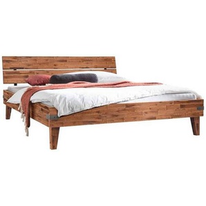 Hasena Bett, Braun, Akazie, Holz, Akazie, massiv, Höhe ca. 22 cm, 140x200 cm, in verschiedenen Größen erhältlich, Schlafzimmer, Betten, Futonbetten